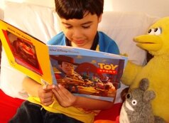 Reading Toy Story Book to Friends